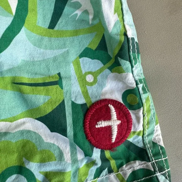 Relwen men's trunks in green/blue/white floral pattern.Size 38